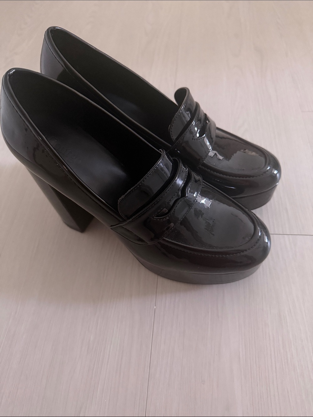 Black Patent Platform Heels